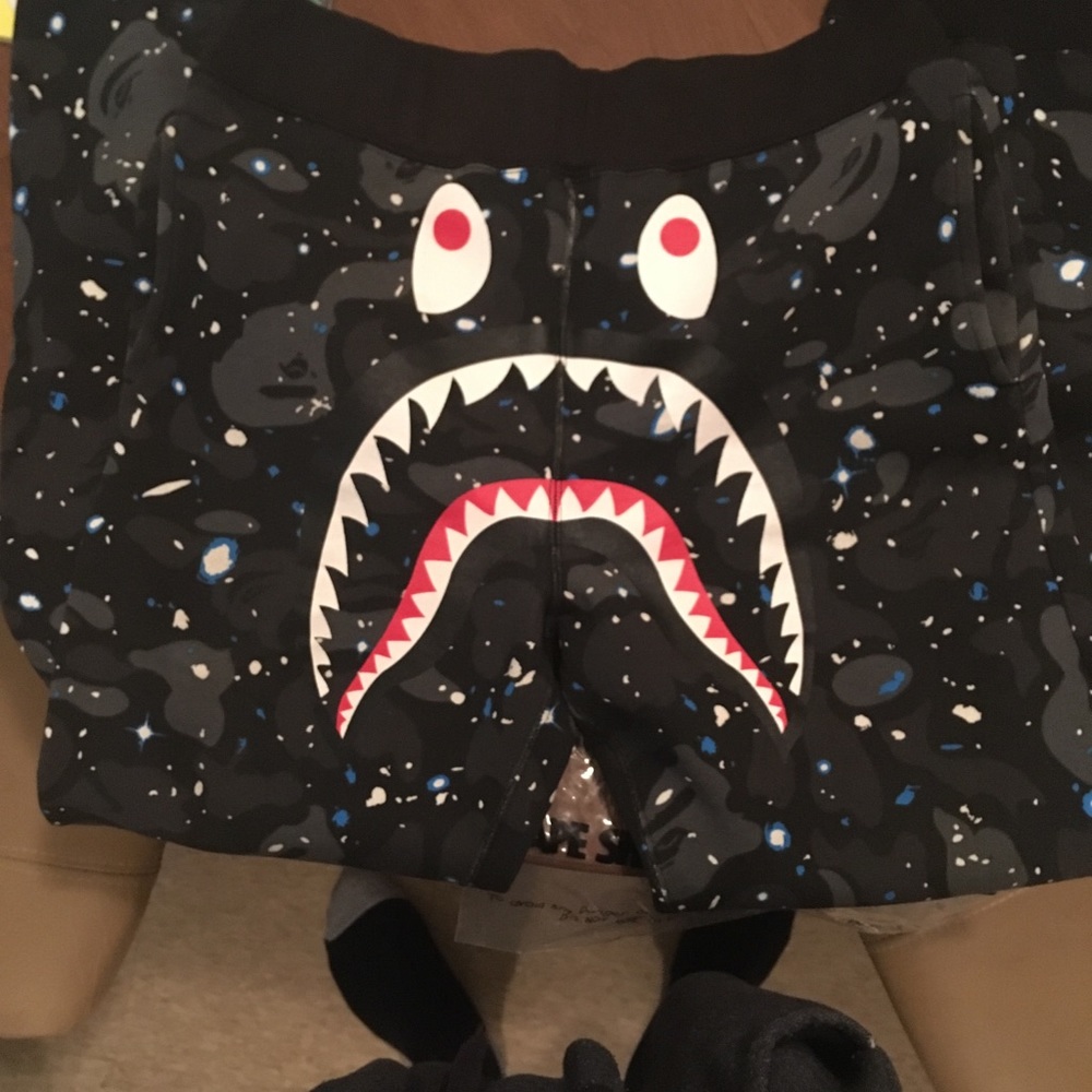 Bape space camo shark sweats